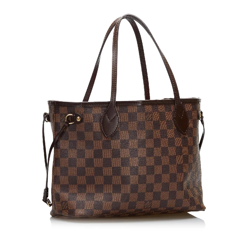 Louis Vuitton bags with a detachable mirror inside for on - the - go touch - upsLouis Vuitton Damier Ebene Neverfull PM (ID5rj1)