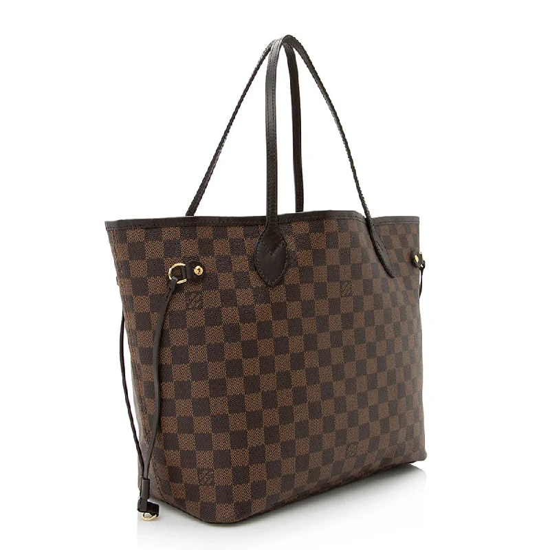 Louis Vuitton bags with a front - flap pocket for quick - access itemsLouis Vuitton Damier Ebene Neverfull MM Tote (21394)