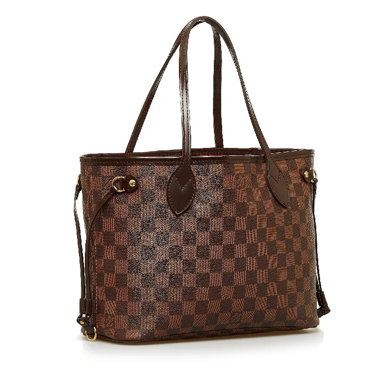 Ladies Louis Vuitton shoulder bags with a wide - width strap for comfortLouis Vuitton Damier Ebene Neverfull PM (H2zHla)