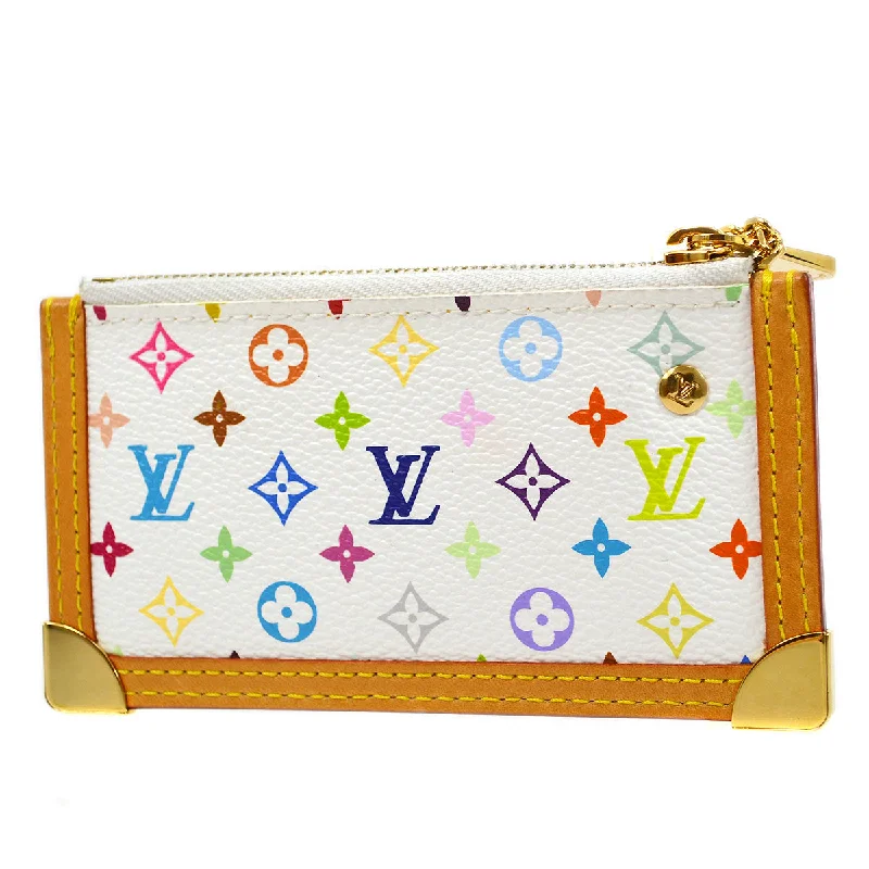 Ladies Louis Vuitton handbags with a detachable coin purse insideLouis Vuitton 2006 Monogram Multicolor Pochette Cles M92655