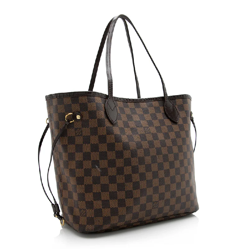 Louis Vuitton handbags with a back - zip pocket for storing valuablesLouis Vuitton Damier Ebene Neverfull MM Tote (21203)