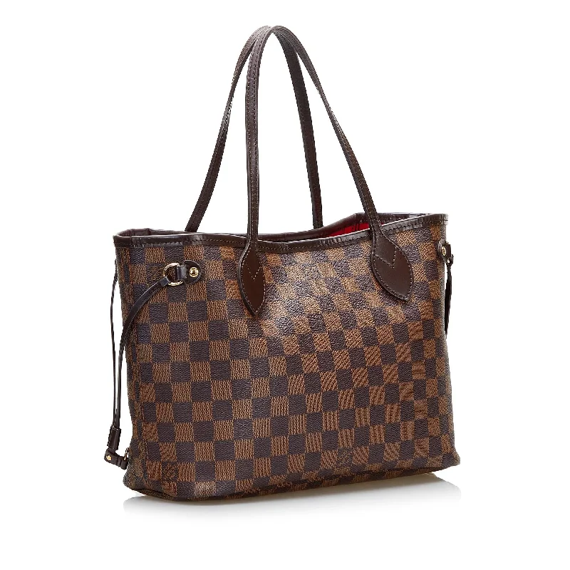 Louis Vuitton handbags with a patent - leather finish for a shiny lookLouis Vuitton Damier Ebene Neverfull PM 36383)