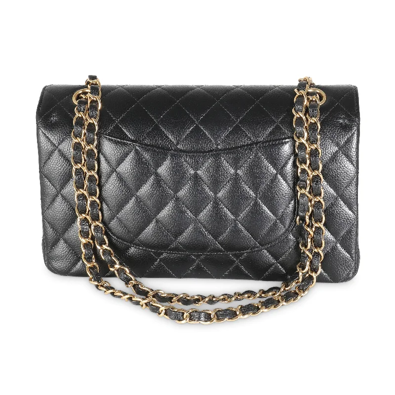 Chanel Colorful Handbag for Spring OutfitsCHANEL Black Quilted Caviar Medium Classic Double Flap Bag