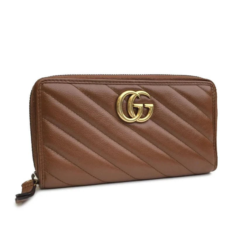 Small - sized Women Gucci shoulder bags for evening outingsGucci GG Marmont Leather Zip Around Wallet (f0wtVE)