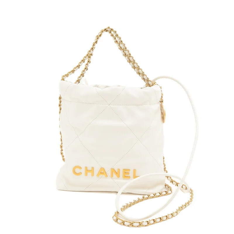 Chanel Quilted Leather Shoulder Bag for FashionistasChanel 22 Chain Shoulder Bag Shiny Calfskin White AS3980