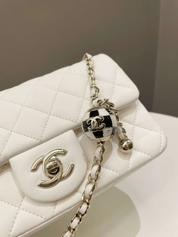 Chanel Small Crossbody Bag for TravelChanel Pearl Crush Quilted Mini Rectangular Ivory Stiff Lambskin