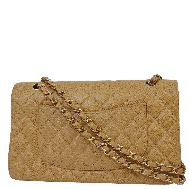 Chanel Vintage Inspired Handbag for Retro LoversChanel 2001-2003 Beige Caviar Medium Classic Double Flap Bag